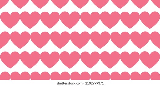 sweet seamless heart pattern. pink Valentines day wrapping paper for girls on white background. Romantic pink hearts