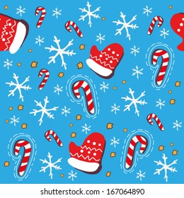Sweet seamless New Year pattern. Happy Christmas background