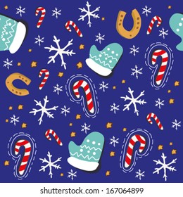 Sweet seamless New Year pattern. Happy Christmas background