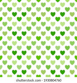 Sweet seamless pattern design of little hearts in many shades of green. Suitable for wrapping paper, wallpaper, fabric, backdrop and etc.