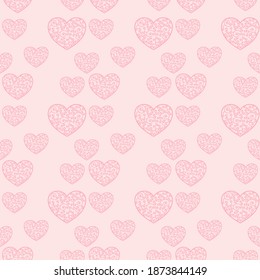 Sweet seamless pattern design of pink heart. They’re laced heart shape.