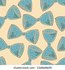 Sweet seamless pattern with graduation bows. Vector Illustration