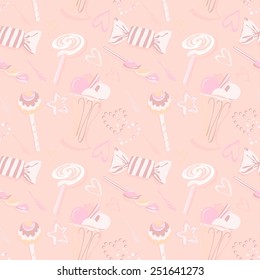 Sweet seamless pattern. seamless pattern of hearts in candy style
