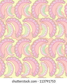 sweet seamless pattern with lacy segments on yellow background. childhood motif, Print