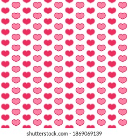 Dulce patrón transparente de corazón rosado aislado en fondo blanco. Decoración para envolver papel, papel pintado, tela, etc.
