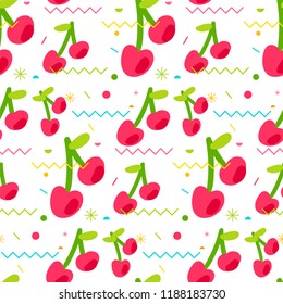 Sweet seamless pattern from tasty cherry for print, fabric, textile, wallpaper. Vector