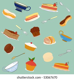Sweet seamless pattern - vector illustration