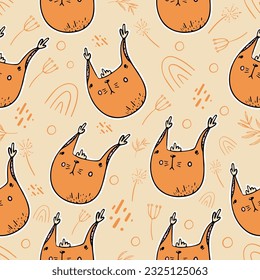 Sweet seamless pattern.Cute lynx print package kawaii background.Vector illustration