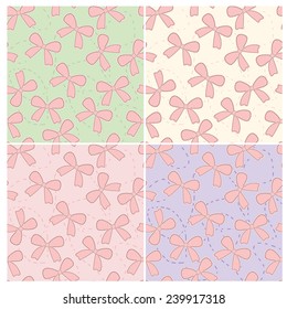 Sweet seamless patterns set for women and kids