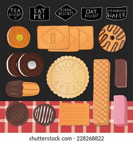 Sweet set with biscuits and different cookies.