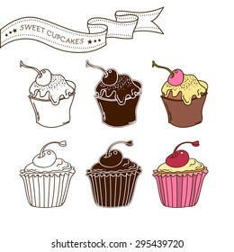 Sweet set can be used to design menus, invitations, banners, in textile design