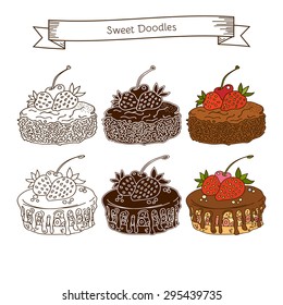 Sweet set can be used to design menus, invitations, banners,  in textile design