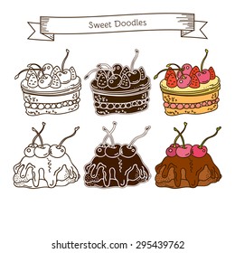 Sweet set can be used to design menus, invitations, banners,  in textile design