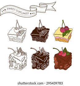 Sweet set can be used to design menus, invitations, banners, in textile design