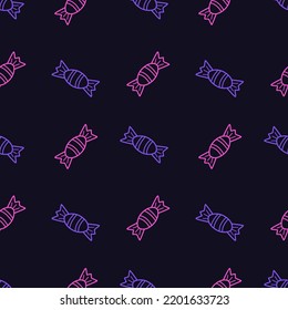 Panecillos de caramelo de conjunto dulce, patrón de doodle sin soldadura, fondo de fondo