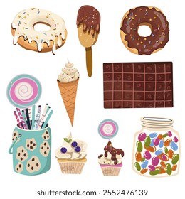 Sweet set. Vector illustration hand drawn illustration.