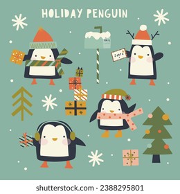 A sweet set of vector illustrations which include festive penguins, trees and gifts.
Kids christmas clipart.
Great for crafts, cards and invites.