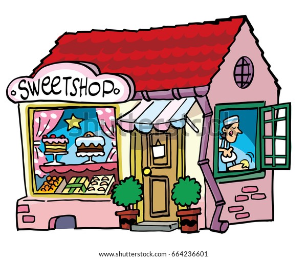 Sweet Shop Stock Vector (Royalty Free) 664236601