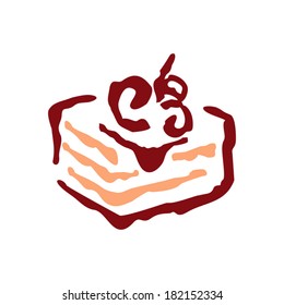 Sweet shop funny cake sign Branding Identity Corporate vector logo design template Isolated on a white background