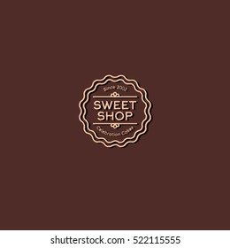 Sweet Shop Logo. Celebration Cakes Emblem.