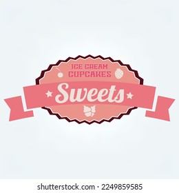 Sweet shop logo concept, vector template