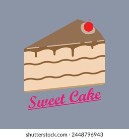 Sweet Shop template logo design vector illustration of silhouette cake with cherries