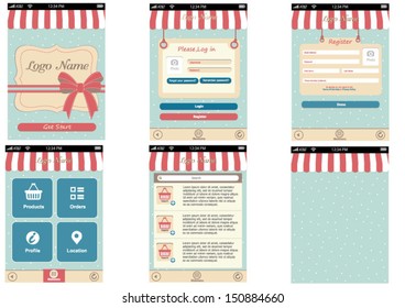 sweet shop user interface mobile template