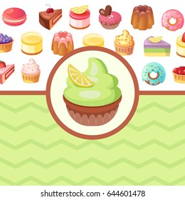 Sweet shop vector background illustration