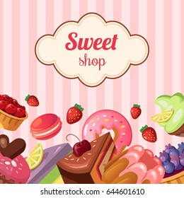 Sweet shop vector background illustration