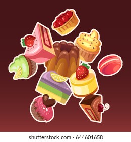 Sweet shop vector background illustration