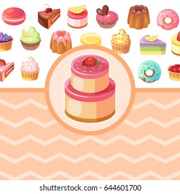 Sweet shop vector background illustration