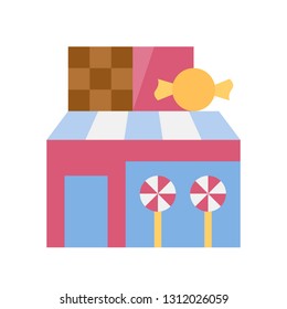 Sweet shop vector illustration, Isolated flat design icon