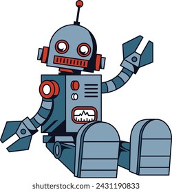 Süße und alberne zeitlose Retro Vintage Roboter