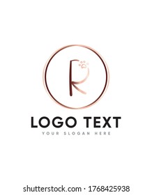 Eine süße und einfache Vorlage für das Logo des Typs R, ein Vektorlogo für die Unternehmens- und Unternehmensidentität 