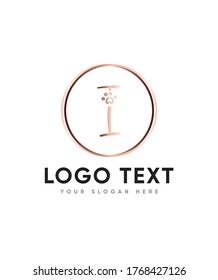 Una plantilla de logotipo de tipo I con una carta de presentación sencilla y dulce, logotipo de vectores para la identidad empresarial y de la empresa 
