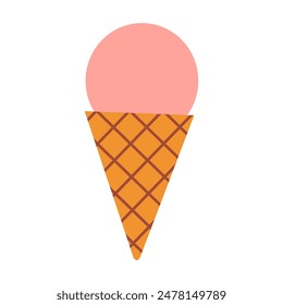 Dulce Simplicidad: Una Ilustración Minimalista De Cono De Helado