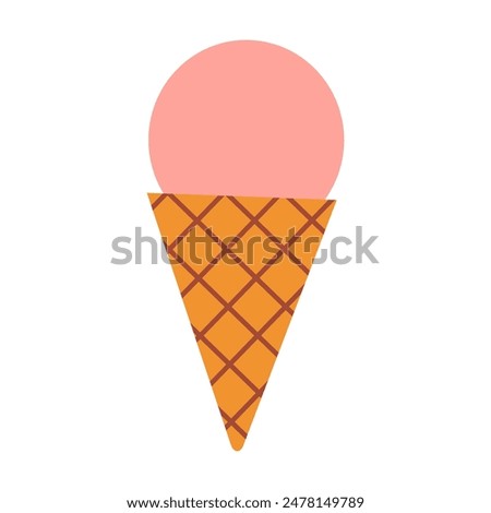 Sweet Simplicity: A Minimalist Ice Cream Cone Illustration