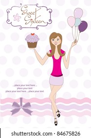 Sweet Sixteen Birthday card with young girl