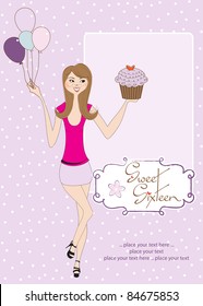 Sweet Sixteen Birthday card with young girl