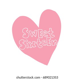 sweet sixteen heart shaped design