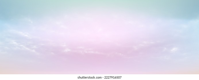 Sweet sky and white soft clouds floated in the sky on a clear day. Beautiful air and sunlight with beige cloud scape colorful. Sunset sky for background. Blue to Pink Lavender sky vector illustration.