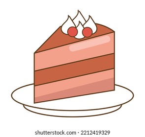 sweet slice cake icon isolated