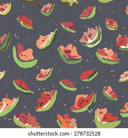 Sweet slices of watermelon - vector seamless pattern