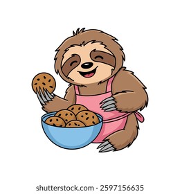 Sweet Sloth Eating The Best Cookies