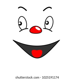 sweet smile. funny face on a white background. illustration for home, office, magazine, book decor.Sticker for children.print on clothes.