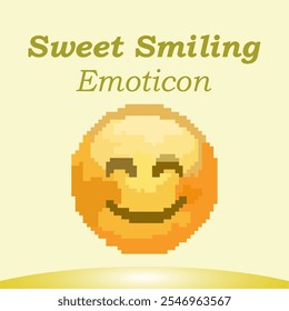 sweet smiling with retro game style