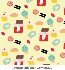 sweet snack candy vector background 