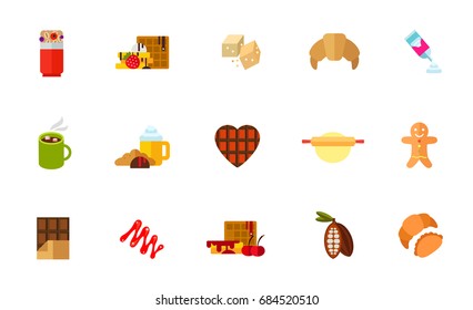 Sweet snack icon set