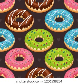 Sweet Snack Seamless Pattern Donut Doughnut Wallpaper Repeatable