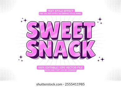 Sweet Snack Text Effect 3d Cartoon Style Editable